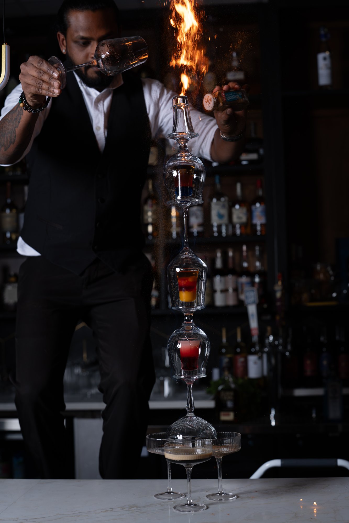 Flaring bartender Aruvi